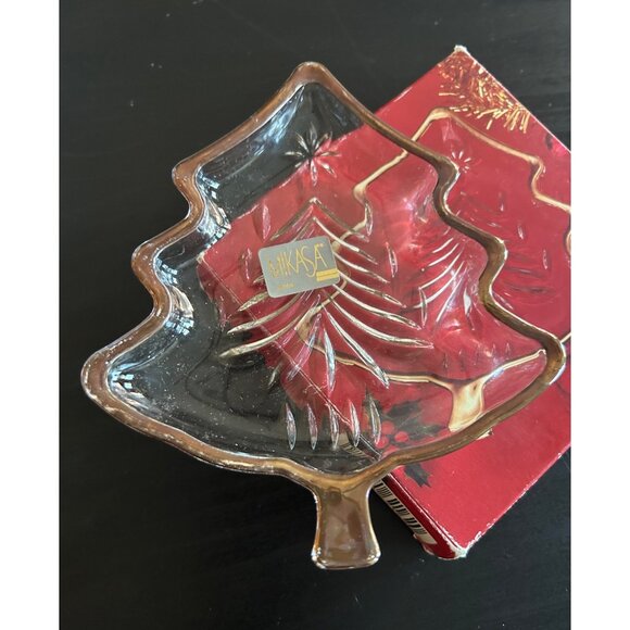 Christmas Candy Dish Decorative Mikasa Christmas Tree Glass Dish Decor - Picture 5 of 7